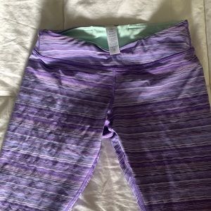 Ivivva (Lululemon) purple multi colored stripe leggings. Size 14. EUC